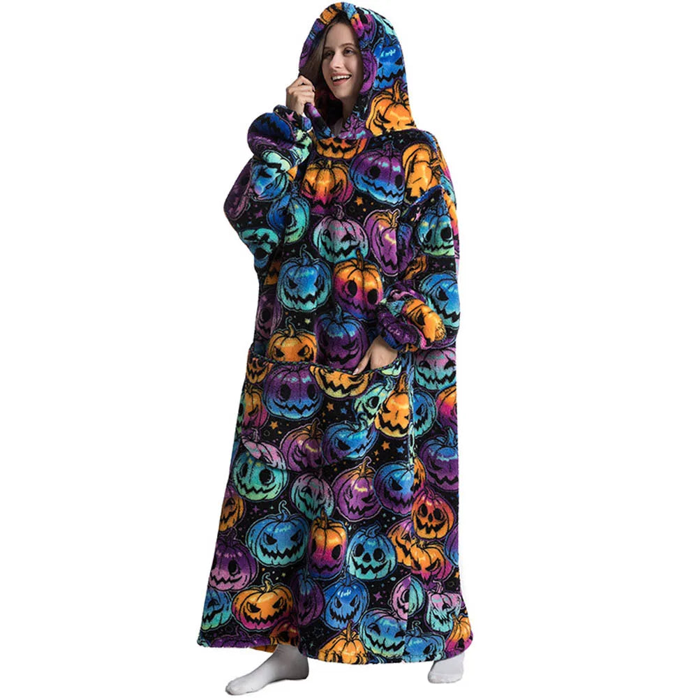 Oversized Sherpa Blanket Hoodie – Warm Wearable Fleece