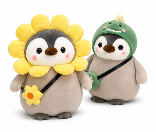 25cm Penguin Costume Plush – Dinosaur & Flower Styles