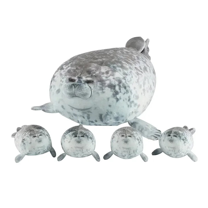 40cm Mother Seal Plush Set with 4 Baby Seals