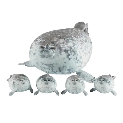 40cm Mother Seal Plush Set with 4 Baby Seals