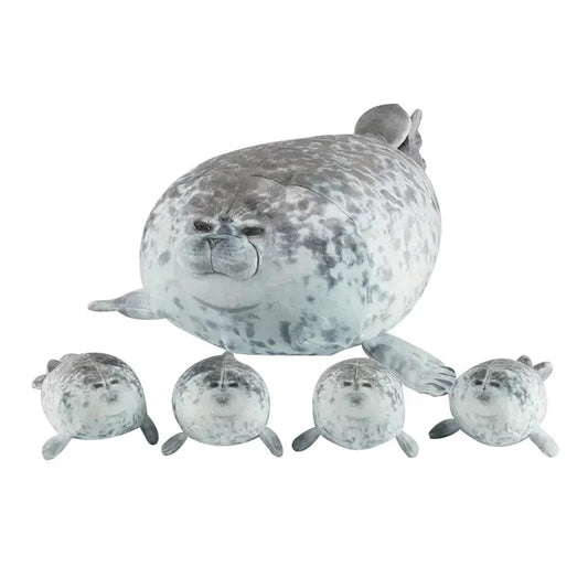 40cm Mother Seal Plush Set with 4 Baby Seals