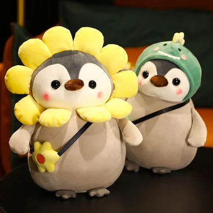 25cm Penguin Costume Plush – Dinosaur & Flower Styles