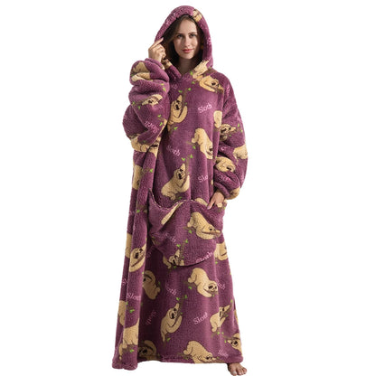 Oversized Sherpa Blanket Hoodie – Warm Wearable Fleece