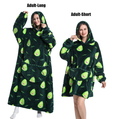 Cocoon Giant Wearable Blanket with Sleeves – Extra-Long Fleece
