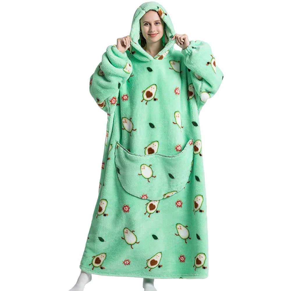 Oversized Sherpa Blanket Hoodie – Warm Wearable Fleece