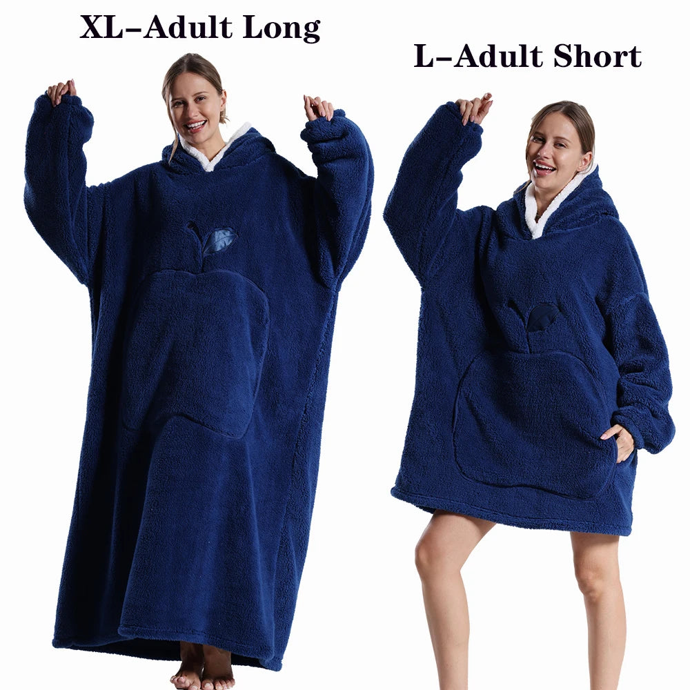 Cocoon Giant Wearable Blanket with Sleeves – Extra-Long Fleece