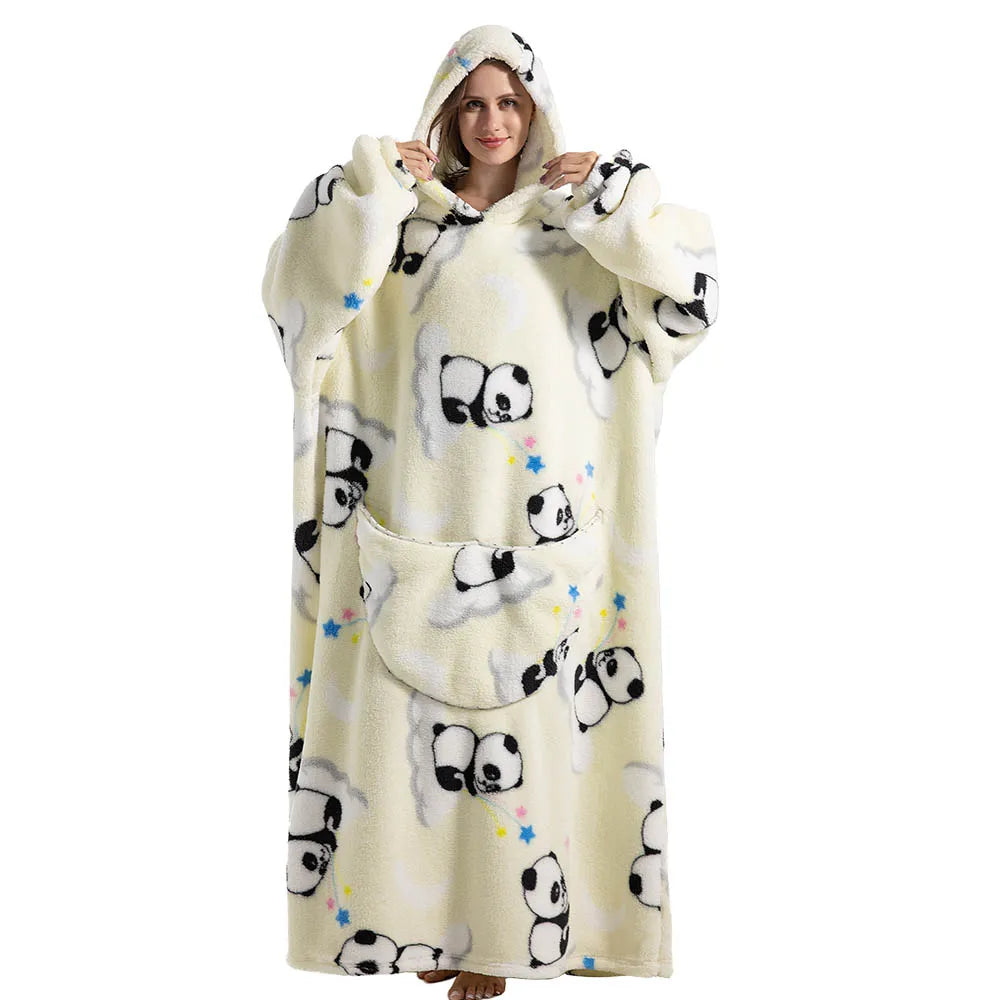 Oversized Sherpa Blanket Hoodie – Warm Wearable Fleece