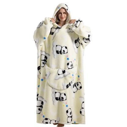 Oversized Sherpa Blanket Hoodie – Warm Wearable Fleece
