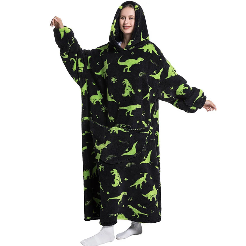 Oversized Sherpa Blanket Hoodie – Warm Wearable Fleece