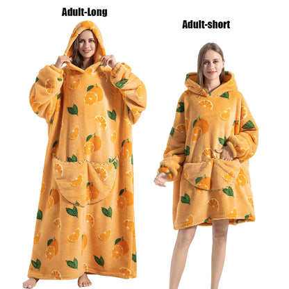 Cocoon Giant Wearable Blanket with Sleeves – Extra-Long Fleece