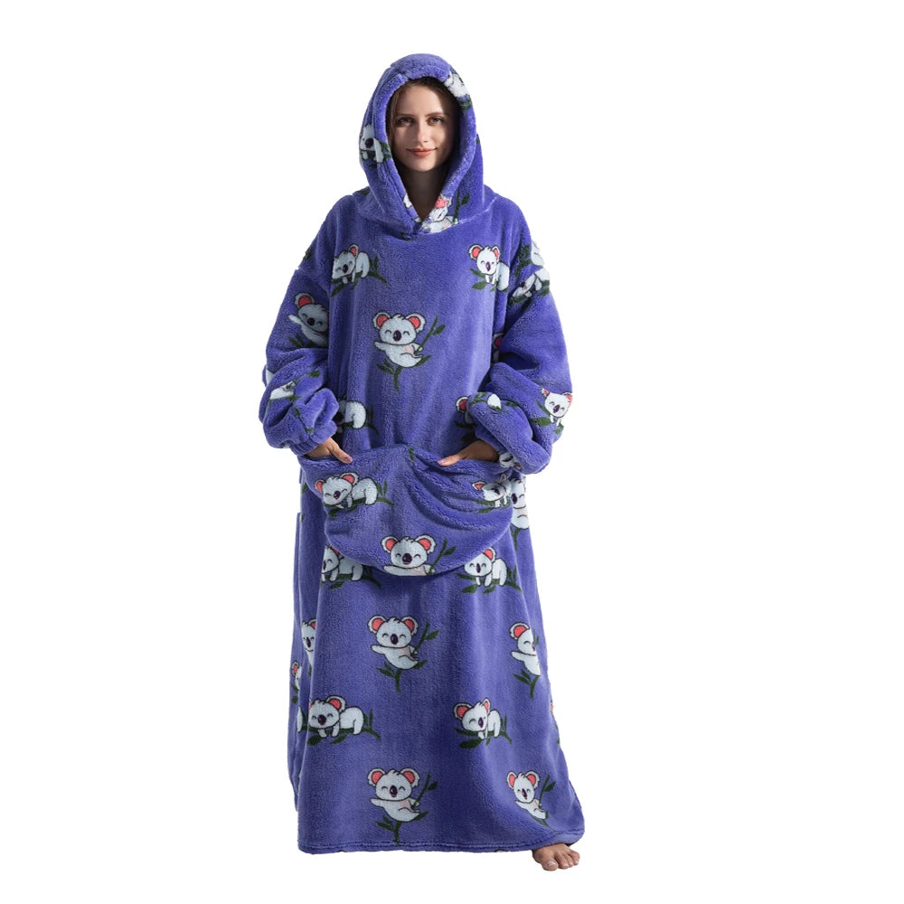 Oversized Sherpa Blanket Hoodie – Warm Wearable Fleece