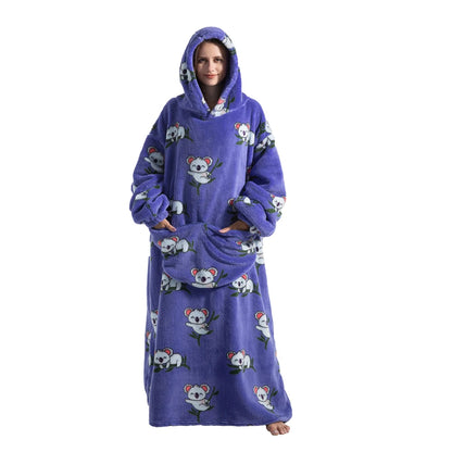 Oversized Sherpa Blanket Hoodie – Warm Wearable Fleece