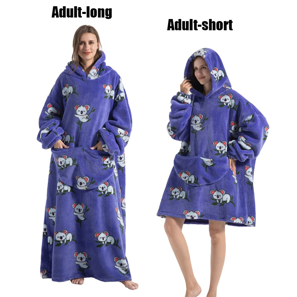 Cocoon Giant Wearable Blanket with Sleeves – Extra-Long Fleece