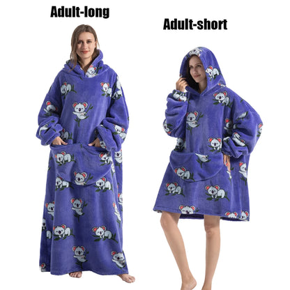 Cocoon Giant Wearable Blanket with Sleeves – Extra-Long Fleece