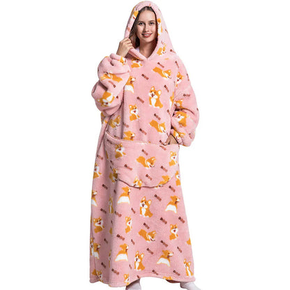 Oversized Sherpa Blanket Hoodie – Warm Wearable Fleece