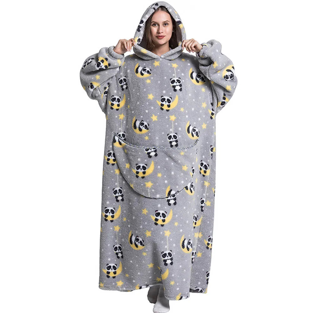 Oversized Sherpa Blanket Hoodie – Warm Wearable Fleece