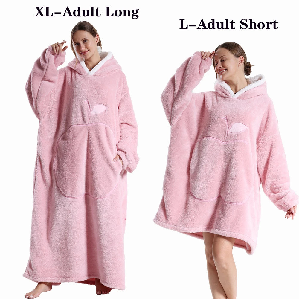 Cocoon Giant Wearable Blanket with Sleeves – Extra-Long Fleece