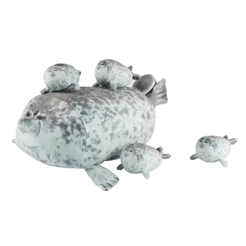 40cm Mother Seal Plush Set with 4 Baby Seals
