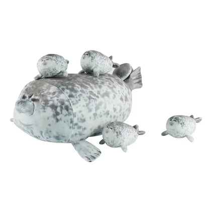 40cm Mother Seal Plush Set with 4 Baby Seals