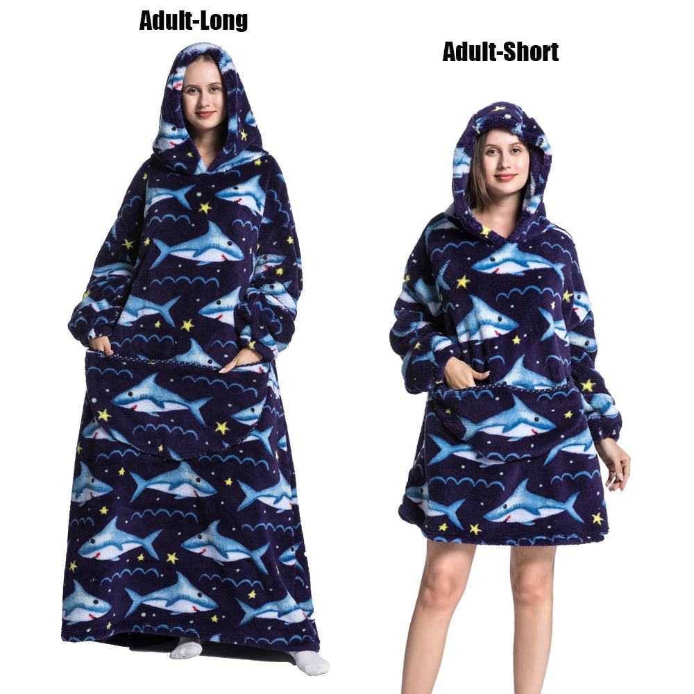 Cocoon Giant Wearable Blanket with Sleeves – Extra-Long Fleece