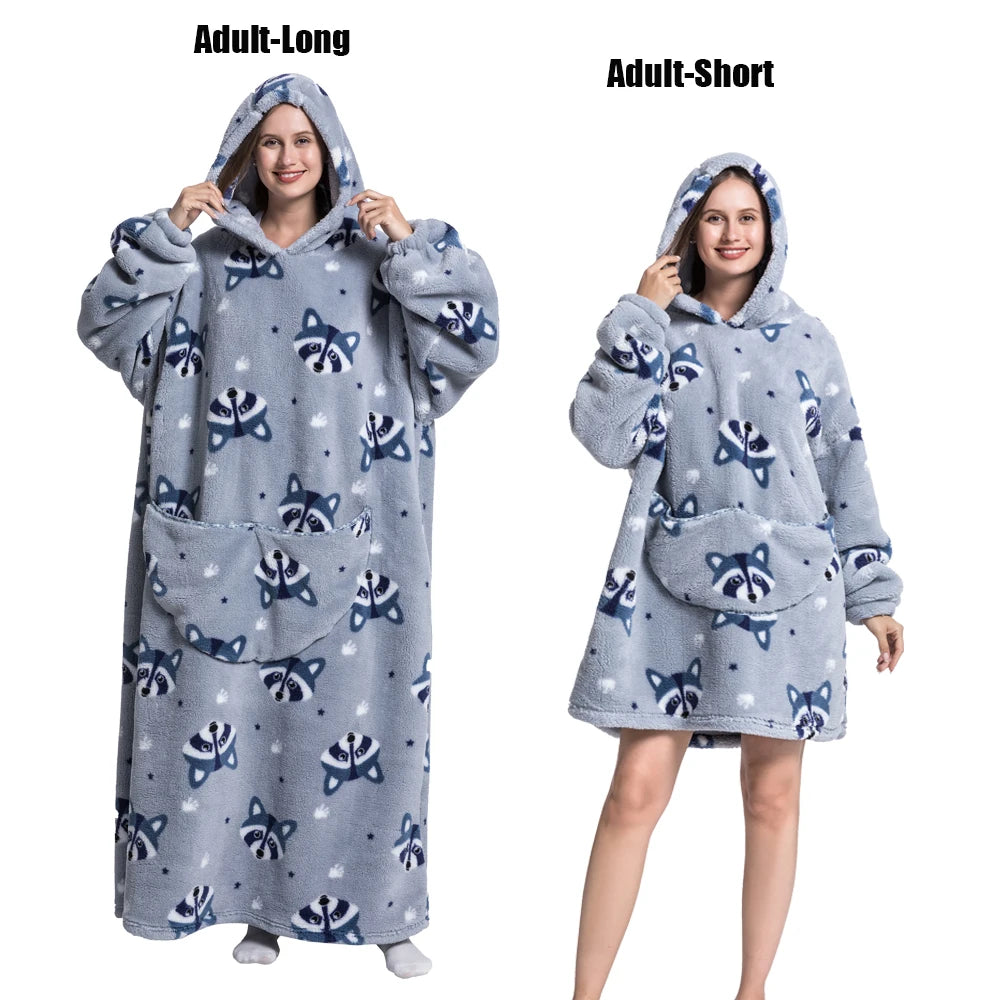 Cocoon Giant Wearable Blanket with Sleeves – Extra-Long Fleece