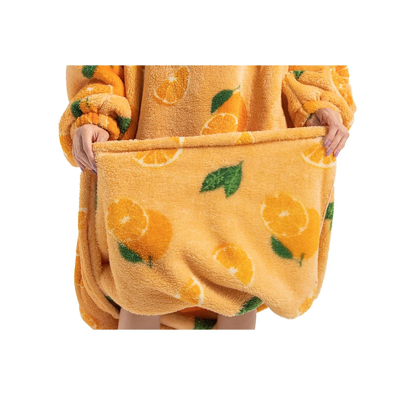 Oversized Sherpa Blanket Hoodie – Warm Wearable Fleece