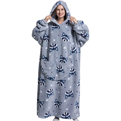 Oversized Sherpa Blanket Hoodie – Warm Wearable Fleece