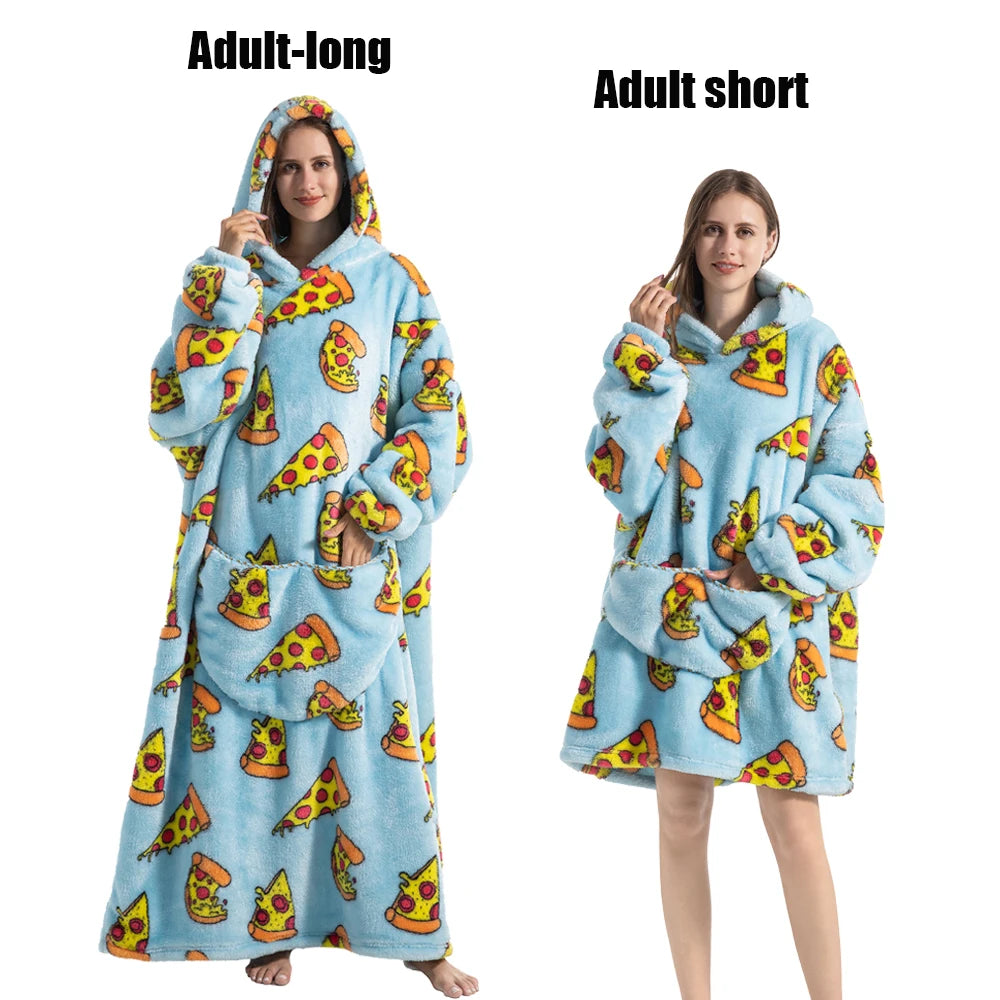 Cocoon Giant Wearable Blanket with Sleeves – Extra-Long Fleece