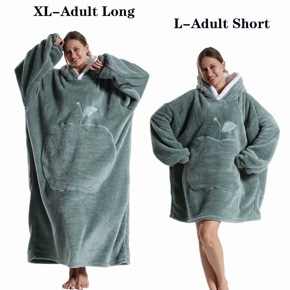 Cocoon Giant Wearable Blanket with Sleeves – Extra-Long Fleece