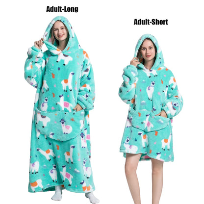 Cocoon Giant Wearable Blanket with Sleeves – Extra-Long Fleece