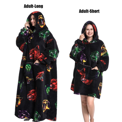 Cocoon Giant Wearable Blanket with Sleeves – Extra-Long Fleece