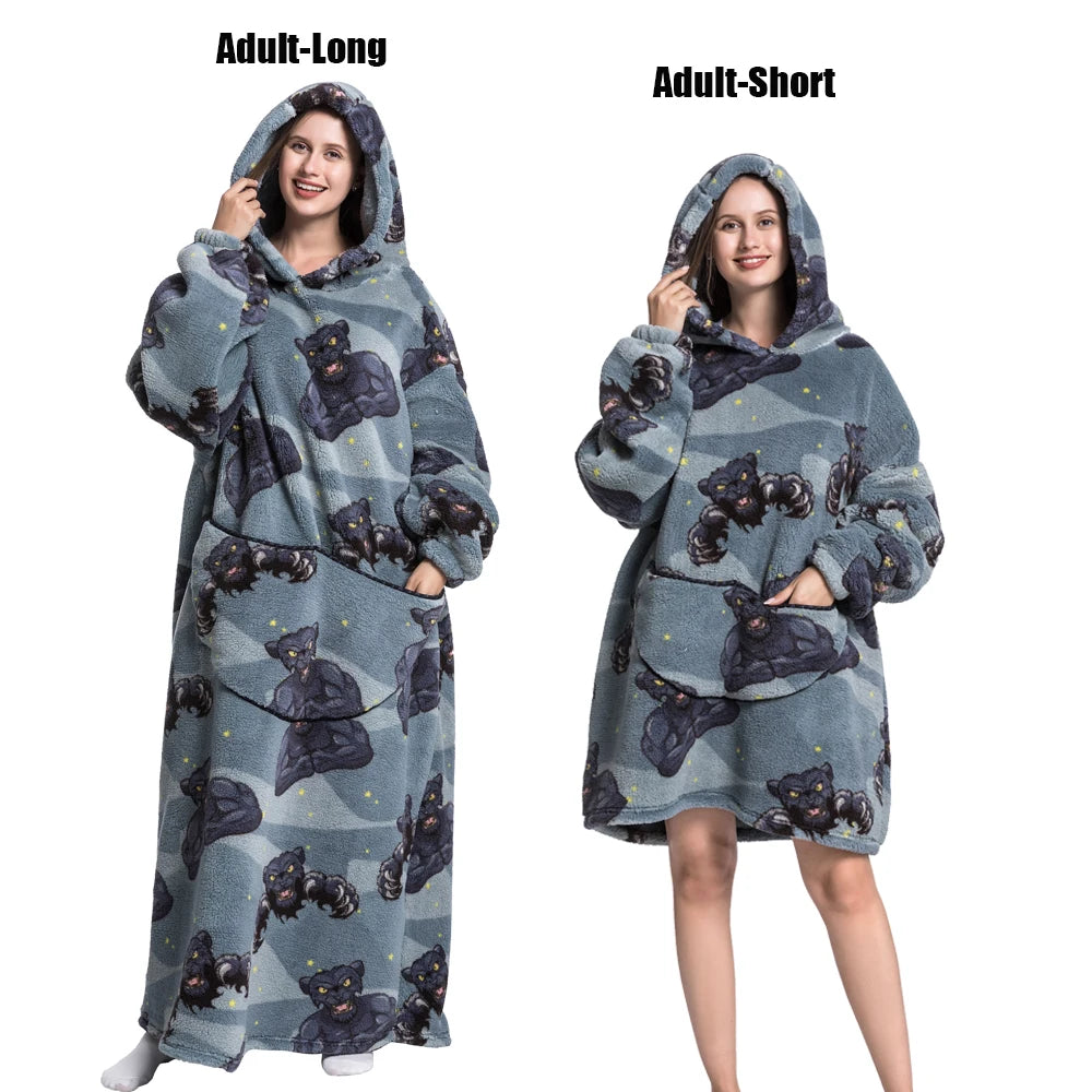 Cocoon Giant Wearable Blanket with Sleeves – Extra-Long Fleece