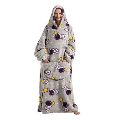 Oversized Sherpa Blanket Hoodie – Warm Wearable Fleece