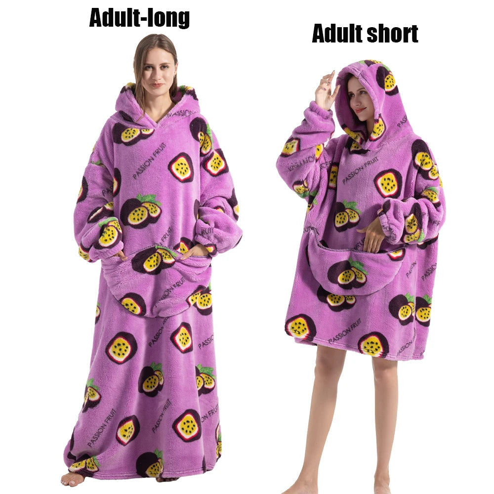 Cocoon Giant Wearable Blanket with Sleeves – Extra-Long Fleece
