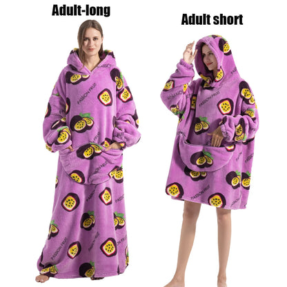 Cocoon Giant Wearable Blanket with Sleeves – Extra-Long Fleece