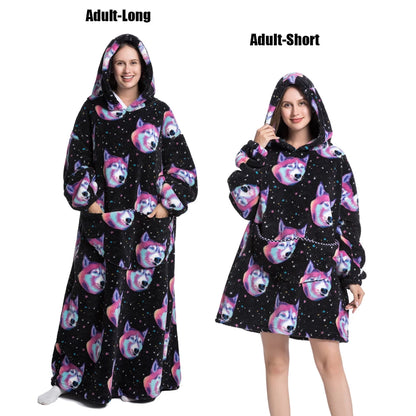 Cocoon Giant Wearable Blanket with Sleeves – Extra-Long Fleece