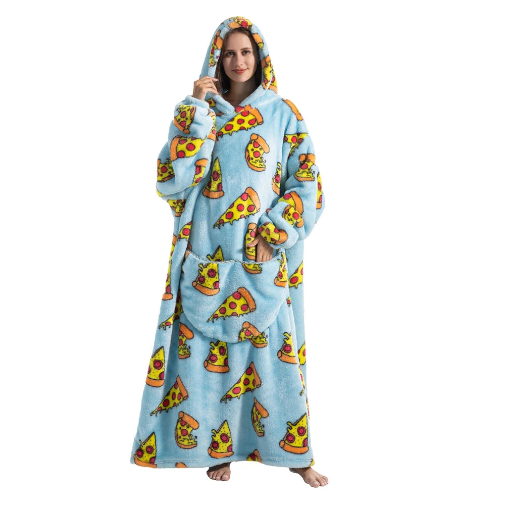 Oversized Sherpa Blanket Hoodie – Warm Wearable Fleece