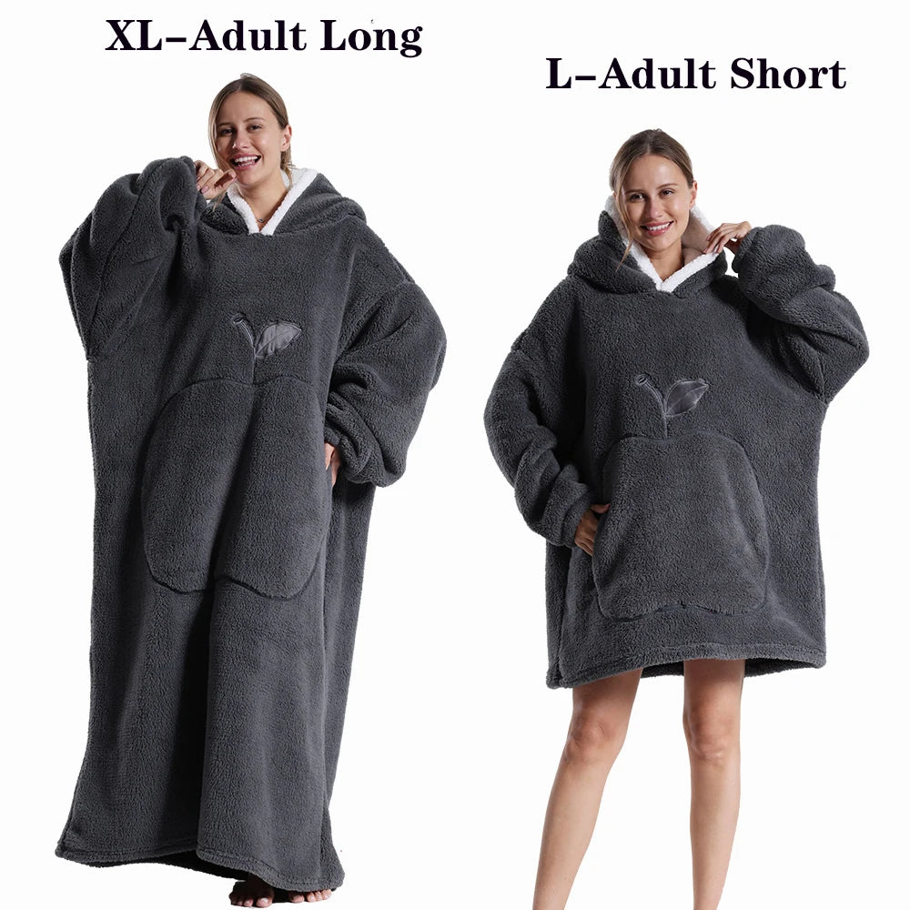 Cocoon Giant Wearable Blanket with Sleeves – Extra-Long Fleece