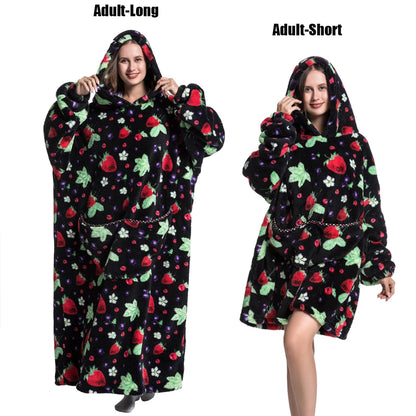 Cocoon Giant Wearable Blanket with Sleeves – Extra-Long Fleece