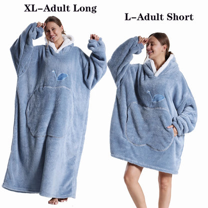 Cocoon Giant Wearable Blanket with Sleeves – Extra-Long Fleece
