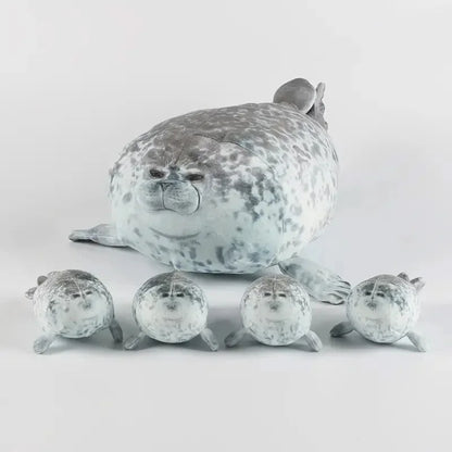 40cm Mother Seal Plush Set with 4 Baby Seals