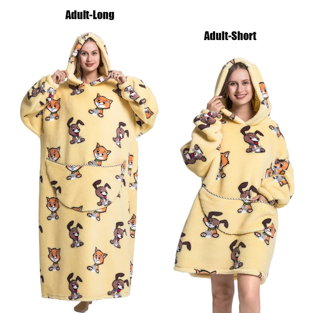 Cocoon Giant Wearable Blanket with Sleeves – Extra-Long Fleece