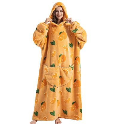 Oversized Sherpa Blanket Hoodie – Warm Wearable Fleece