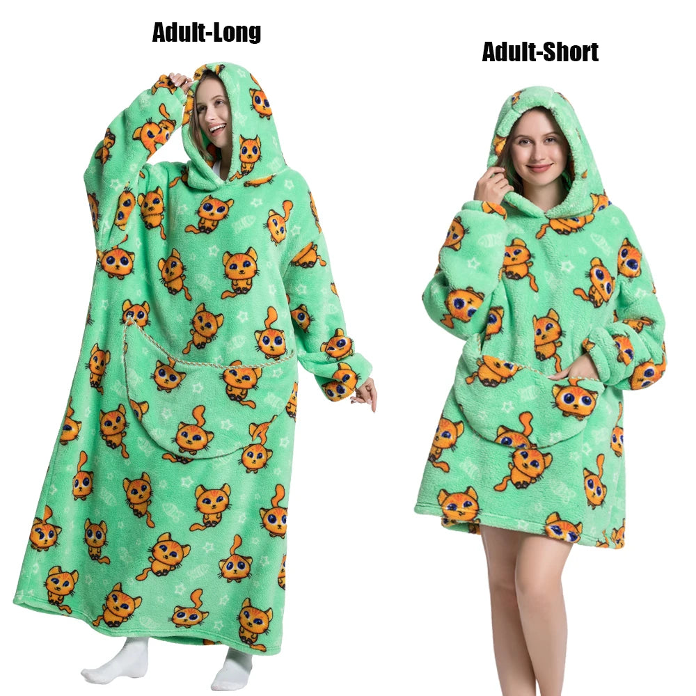 Cocoon Giant Wearable Blanket with Sleeves – Extra-Long Fleece