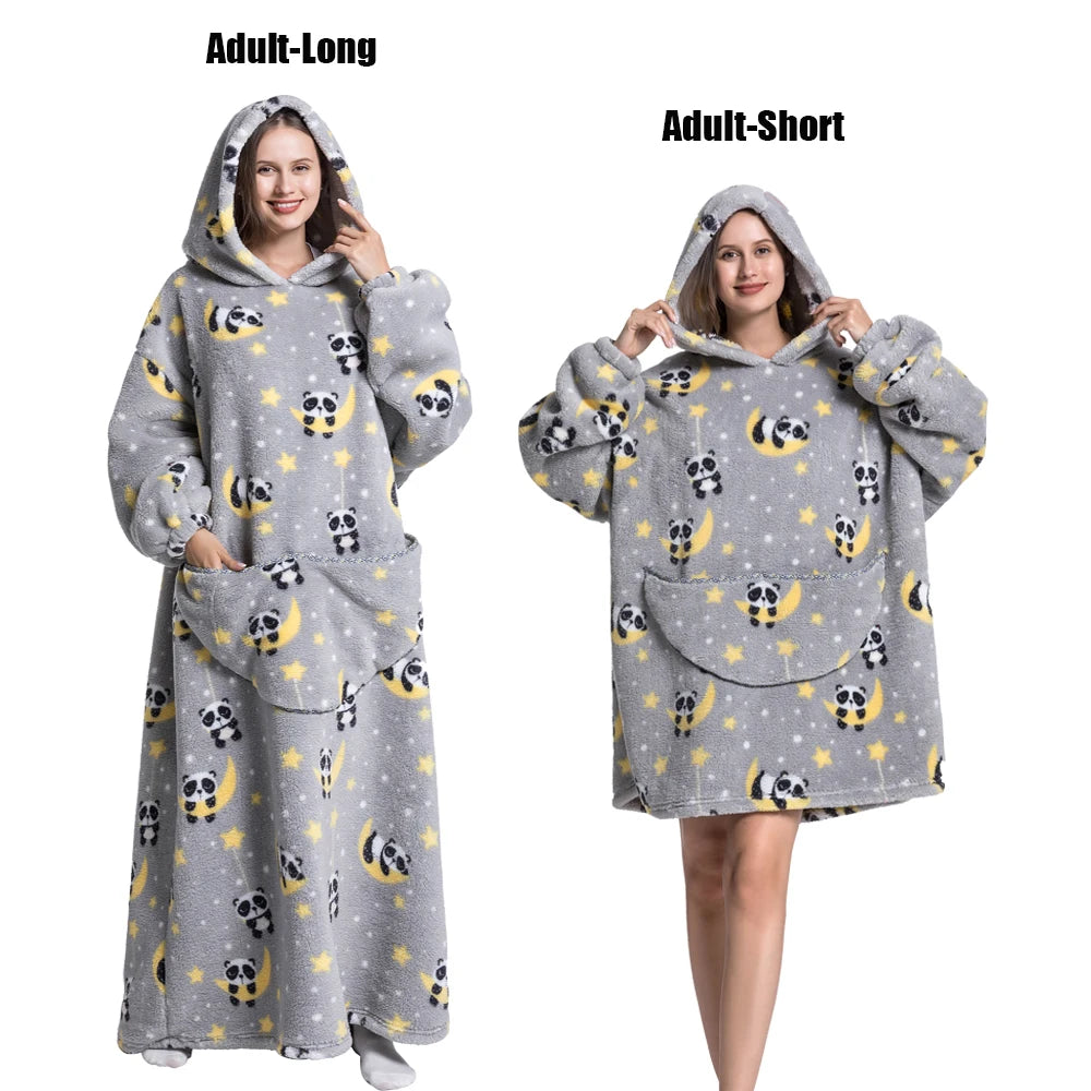 Cocoon Giant Wearable Blanket with Sleeves – Extra-Long Fleece
