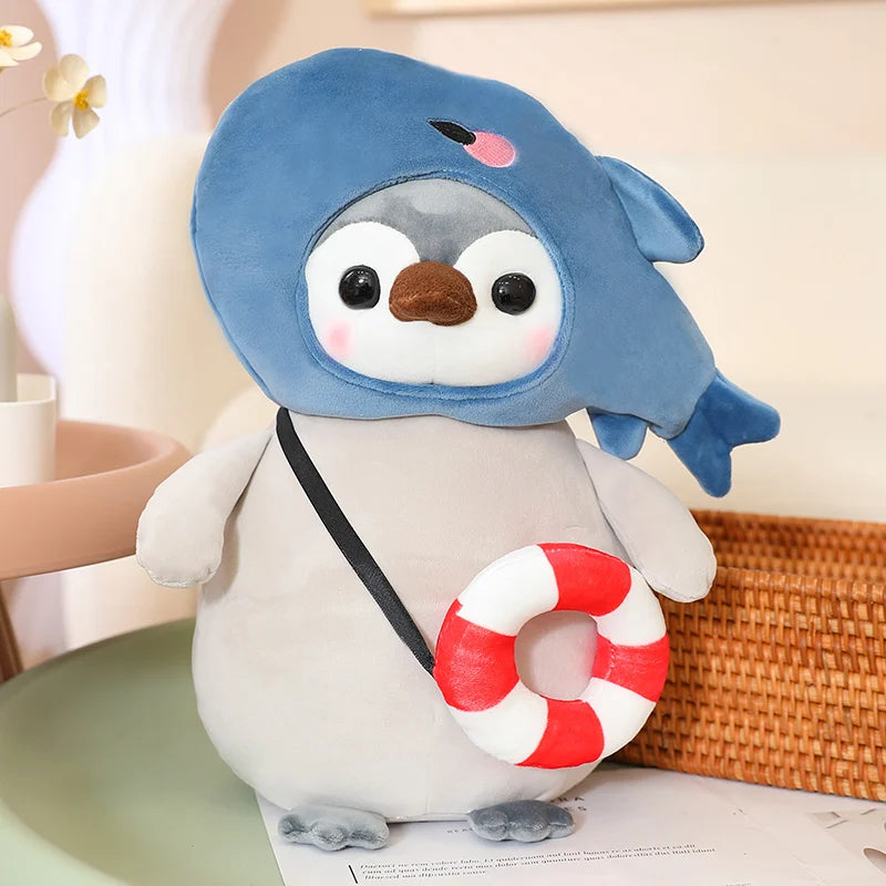 25cm Penguin Costume Plush – Dinosaur & Flower Styles