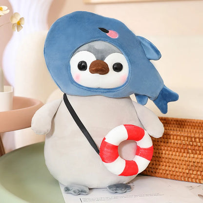 25cm Penguin Costume Plush – Dinosaur & Flower Styles