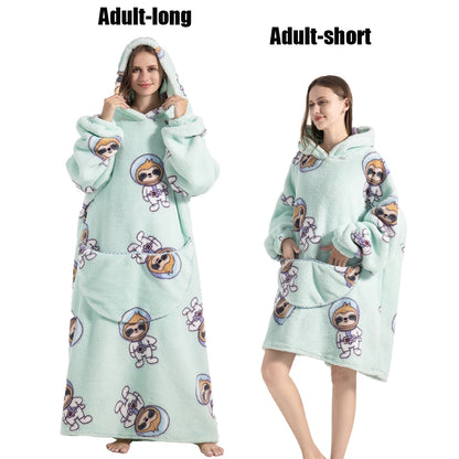 Cocoon Giant Wearable Blanket with Sleeves – Extra-Long Fleece