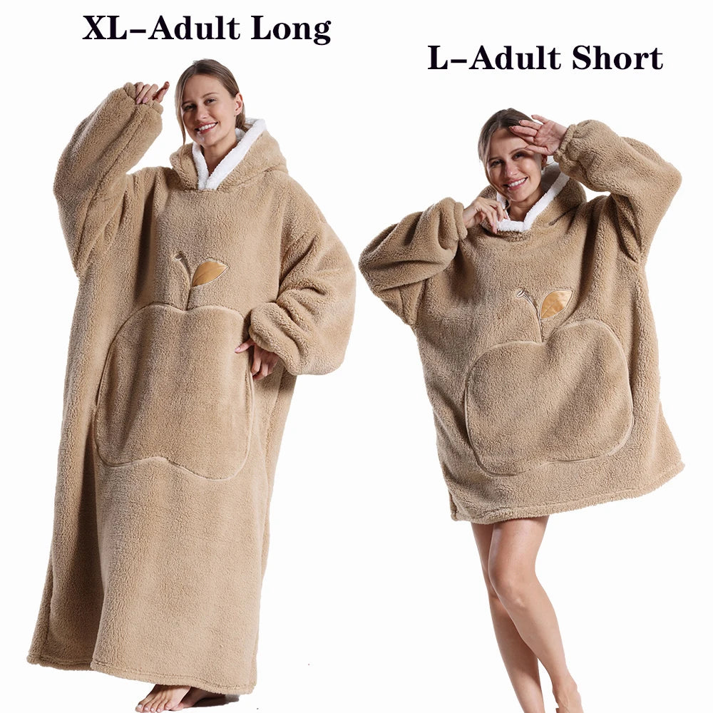 Cocoon Giant Wearable Blanket with Sleeves – Extra-Long Fleece