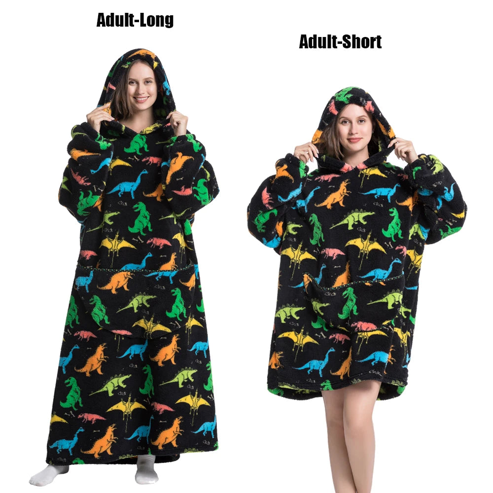 Cocoon Giant Wearable Blanket with Sleeves – Extra-Long Fleece